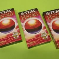 Kit 3 Videocassette VHS 240 minuti, TDK HS240, NUO