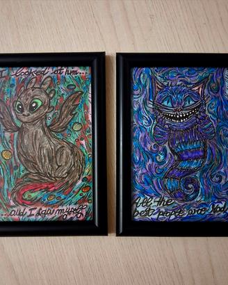 Set 2 quadri Alice in wonderland/Dragon Trainer 