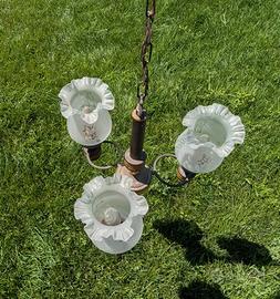 Lampadario vintage a 3 luci anni 60 VERO!