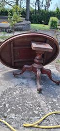 Tavolo ovale di legno fine '800