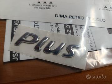 PEUGEOT 206 PLUS BADGE PORTELLONE POSTERIORE 