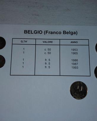 Lotto Monete Franco Belga - Circolate