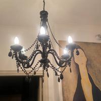 Lampadario cristallo nero