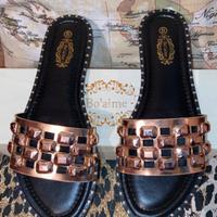 Sandali donna basse dorate