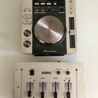 Console DJ completa – Pioneer CDJ-200 + mixer GBC