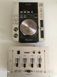 Console DJ completa – Pioneer CDJ-200 + mixer GBC