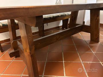 Tavolo taverna legno Noce massello  x 12/14 posti