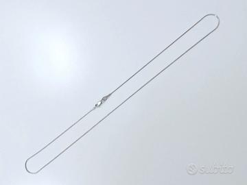 Catena catenina oro bianco 14K 585 Serpente 50 cm