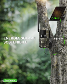 Fototrappola con SIM 4G batteria pannello solare