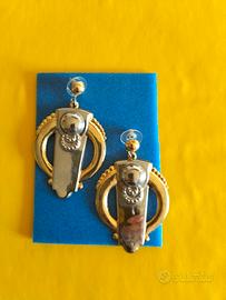 Orecchini pendenti cromo/oro