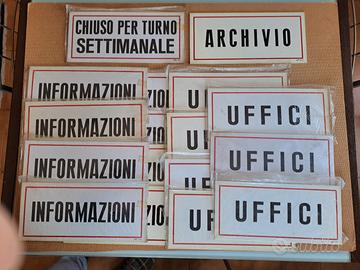 Cartello lotto 17 targhe segnaletica INFORMAZIONI