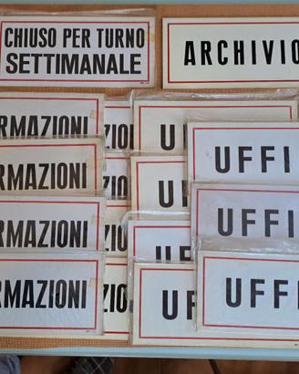 Cartello lotto 17 targhe segnaletica INFORMAZIONI