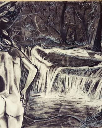 dipinto in carboncino