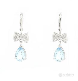 Orecchini in oro bianco con acquamarina 2,58 ct