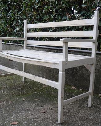 PANCHINA A DUE POSTI IN LEGNO VINTAGE