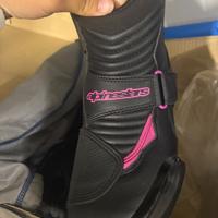 Scarpe moto alpinestars stella smx-1 r nero e rosa