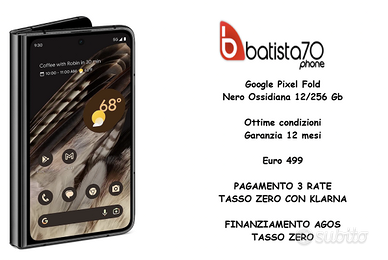 Google Pixel Fold Nero Ossidiana 12/256 Gb