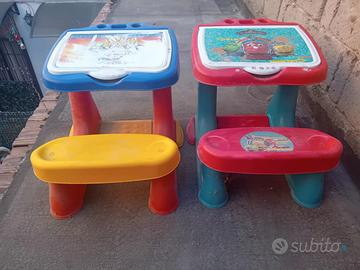 Tavolo + 2 Sgabelli + 2 Banco Gioco Disegno
