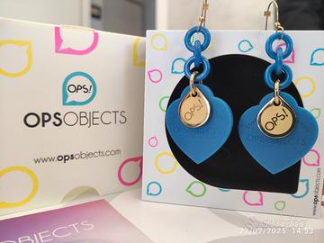 Orecchini pendenti OPS Object blu e oro 