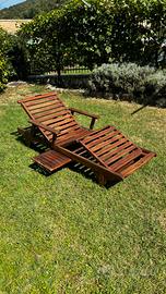 Lettino prendisole in legno teack