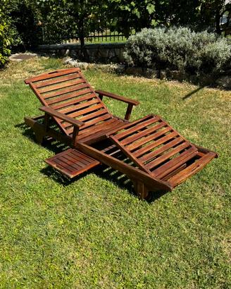 Lettino prendisole in legno teack