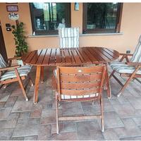 Tavolo e sedie da esterno 