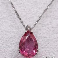 COLLANA ORO 18kt. DIAMANTE E TORMALINA ROSA
