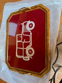 Vassoio legno vetro e pizzo cantu’