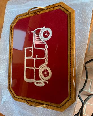 Vassoio legno vetro e pizzo cantu’