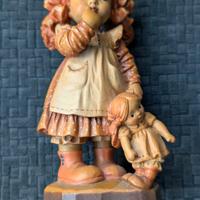 Statuina Intagliata In Legno ANRI Da Collezione
