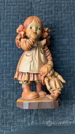 Statuina Intagliata In Legno ANRI Da Collezione