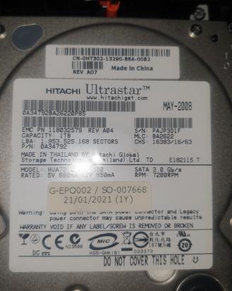 lotto di 6  hd sata 1 tb hitachi ultrastar 
