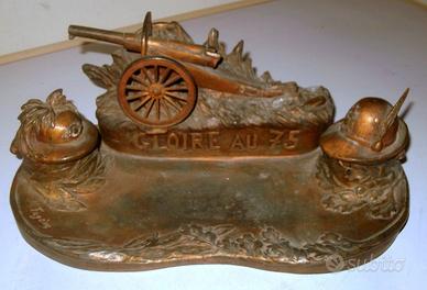 CALAMAIO ART DECO' IN BRONZO: ARTIGLIERI ALPINI E