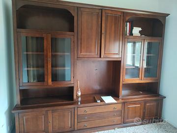 Parete Attrezzata Libreria in legno massello