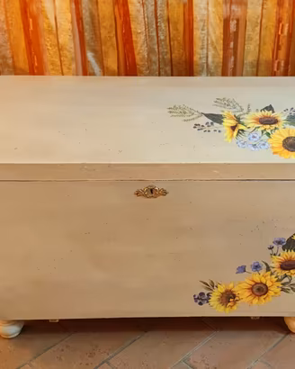 Baule Cassapanca rivisitato stile Shabby Chic/Coun