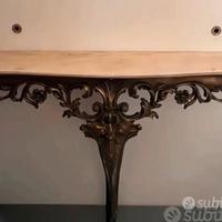 Tavolino Barocco con Mensola Marmo Carrara