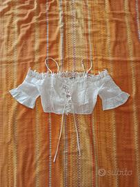 Top corto bianco unica elastica