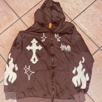 Felpa Con cappuccio Marrone Flame