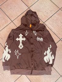 Felpa Con cappuccio Marrone Flame