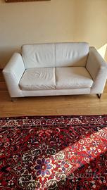 Divano Natuzzi Italsofa 2 posti in pelle bianca