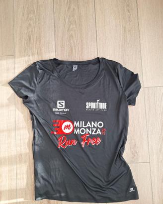 Maglia running nera Salomon Milano Monza 2022