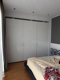 armadio scorrevole vetro bianco poliform