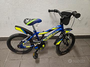 Bici Bambino 14" Record Vortex 3-5 anni + rotelle 