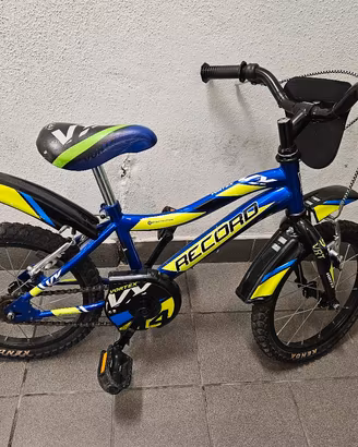 Bici Bambino 14" Record Vortex 3-5 anni + rotelle 