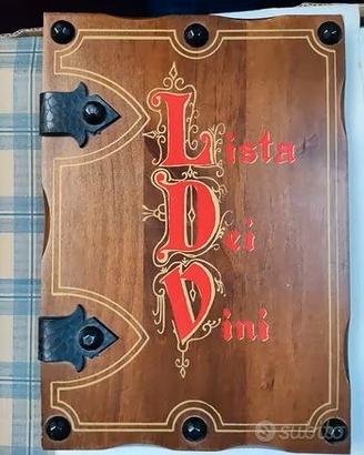 LISTA DEI VINI IN LEGNO - VINTAGE ANNI 70