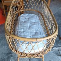 Culla neonato in vimini, Vintage 