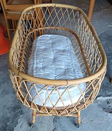 Culla neonato in vimini, Vintage 