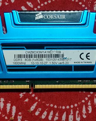 Banco RAM DDR3 8 GB 1600mhz CL10