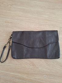 Pochette pelle marrone