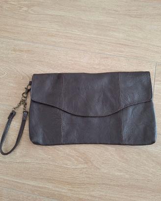 Pochette pelle marrone
